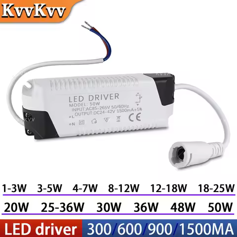 AC85-265V LED Driver Power 1-3W 3-5W 4-7W 8-12W 12-18W 18-25W 25-36W 20W 36W 30W 50W 48W DIY Power S