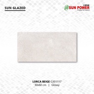 Keramik 30x60 Lorca Beige by SunPower corak marmer soft beige kw1
