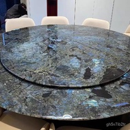 XYLuxury Stone Dining Table/Imported Natural Marble Dining-Table Metal Bracket with Turntable Factory Direct Sales