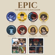 EPIC the Musical Pin Keychain Sticker (Fan Merch by Kurokami258)