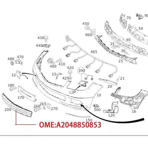 For 2012-2014 W204 Mercedes Benz C-Class C63C300 Sedan Estate Front Bumper Centre Grill Grille Lower