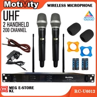 MOTIVITY Wireless Microphone UHF 2 Handheld 60meter 200Channel RC-U6012