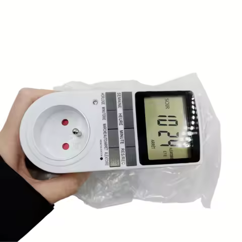 7 Days Programmable Timer Socket Outlet, 110V-230V Dual Voltage with US/EU/UK/AU Plug, Digital Displ