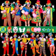 Clown Costume Adult Men Women Clothes Funny Magic Birthday Party Performance Costume Funny Props
