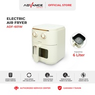 Advance ADF-601W Electric Air Fryer 6 Liter Capacity Transparent Glass 900 Watt Official 1 Year Warr
