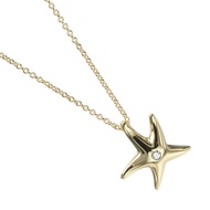 Tiffany & Co.) 海星項鍊，18K 黃金鑲鑽，約 ​​4.25 克，女士款 [二手]