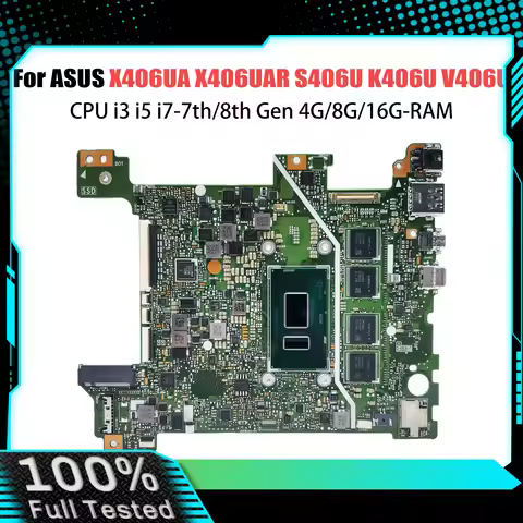 For ASUS VivoBook S14 X406UAR X406U X406UAS S406U V406U Laptop Motherboard With i3 i5 i7-7th/8th RAM
