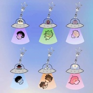 Hunter x Hunter Acrylic chibi keychain in the shape of a cute UFO flying saucer hanging bag books, b