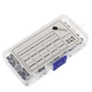 sellwell-SG ADBEN 200PCS TO-92 NPN P-NP P-ower Transistor 10 Types Values Kit Set BC337/ BC327/ 2N22