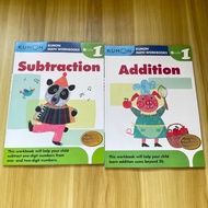 （in stock）Kumon Grade 1 Workbook (2 books) Addition and Subtraction Elementary School Mathematics Tr