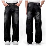 HOT ITEM! CELANA JEANS PRIA BAGGY PANTS KOREAN STYLE OVERSIZE LOOSE BLUE JEANS STRAIGHT KULOT BOYFRI