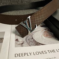Lv New Style Men's Belt Business Casual Trendy Men Letter Simple Belt AK
