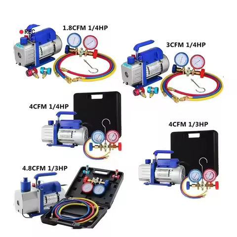 Sihao Vacuum Pump with Gauges AC Refrigerant HVAC Refrigeration Vacuum Packing Air Condition Automob