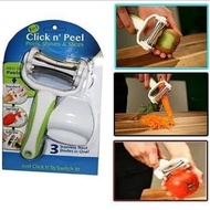 Click n Peel 3 in 1 Peeler Knife Peeler for Vegetable Fruit Skin Cleaner