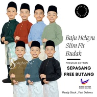 PG2 ◆ BAJU MELAYU RAYA BUDAK◆ SLIM FIT WARNA Green Black Blue Brick Orange Sage Green Ash Blue Olymp