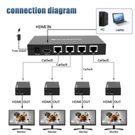1080p HDMI Splitter 1X2 1x4 1x7 HDMI HDMI Extender 60 Meters, RJ45 Outputs, Supports Cat5e/Cat6