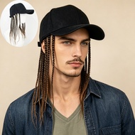 Tiktok Men's Hat Wig One Hip Hop Dirty Braids Braids Adjustable Baseball Cap Ready Stock