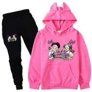 Me Contro Te Girls Hooded Sweater Set Boys Jogger Hoodie Sweatshirt + Pants 8721 Spring Autumn Kids Clothing Set