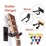 Guitar Wall Hanger Stand - Electric / Acoustic / Bass / Ukulele (FREE 2 Pick) Gitar Akustik / Elektrik Kecil Murah 吉他配件