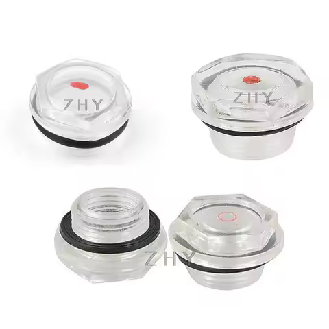 3/8 1/2 3/4 1" Inch 16/20/27/32mm Thread Dia DN10/15/20/25 Compressor Indicator Plastic Hexagon Oil 