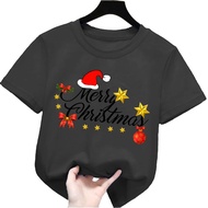kaos anak perempuan/laki laki gambar merry christmas natal Tshirt kids rabbit love 1-12tahun lengan
