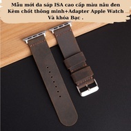 WEMODA 1-layer crazy horse wax genuine cowhide watch strap for apple watch, battery strap size 18, 2