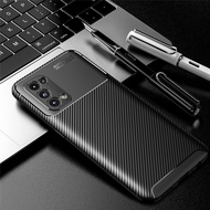Carbon Fiber texture Case For OPPO Reno5 Reno 5 Pro Plus pro+ reno5pro 5G 4G Back Cover Soft Phone Case Bumper Casing
