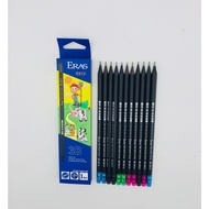 [ERASVN] Box of 12 Wooden Pencils with Eraser ERAS 3B/4B/5B/6B Smooth Pen Lines, Firm Nibs E613/E614