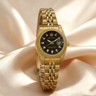 1pc PROKING Women's Gold Stainless Steel Case & Band Quartz Watch, Waterproof, Business Fashion, Rhi