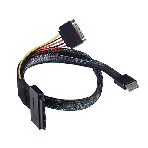 PCIe Cord for Oculink SFF 8611 4I to U.2 SAS SFF 8639 High-speed Cable with SATA 15P Power Server Ca