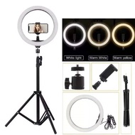 B.S.B 26CM/33CM(10 inches)3D LED selfie ring light with 210cm tripod and mobile phone stand for live