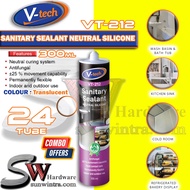 V-TECH 1CTN / 24PCS 300ML SANITARY SEALANT NEUTRAL SILICONE SEALANT #VT-212 VT212