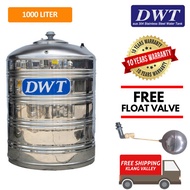 1000 Liter DWT Stainless Steel Flat Bottom Without Stand Water Tank (Tangki Air)