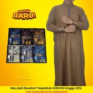 Jubah Al Raz Manset Model Ibnu Majah Bahan Katun Premium Lengan
