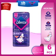 Libresse Wider Back Night Wings 41cm (6s) - Soft Quick Absorption Pad