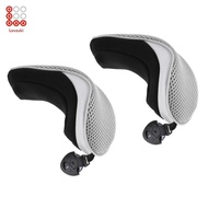 [Lovoski] 2x Mesh Golf Hybrid UT Club Head Cover Headcover Tag 2, 3, 4, 5, 7, X Gray