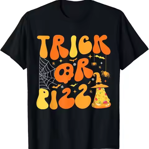Halloween Funny Trick or Pizza Scary Ghost Deco Fall T Shirt