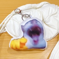 DE626 Điện Móc khóa Meme hình mèo Vải nhung lông Thời trang Móc khóa hình mèo huh Tinh tế Mèo Con dâ