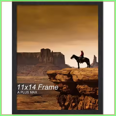 A PLUS MAX 11x14 Picture Frame, Black Engineered Wood, Lightweight for Wall - 1 Pack