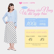 DOTTIE - Váy midi thun chấm bi - Trắng - S0299