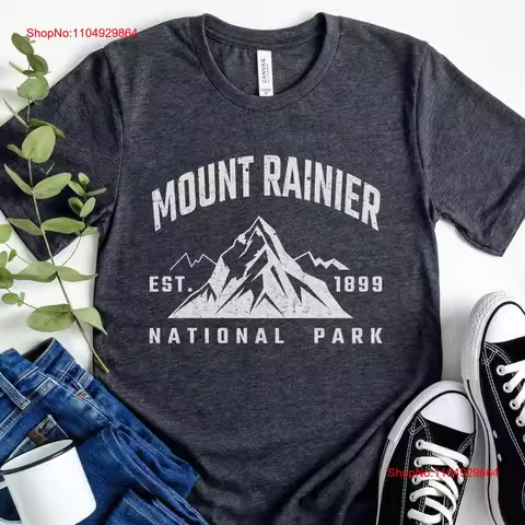 Mount Rainier national park shirt tee t Mt vintage Washed homme Breathable fashion Top For Everyday 