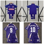 1998-99 Season ACF Fiorentina Retro Home Football Kids Jersey Kit Gabriel Batistuta Rui Costa Sports