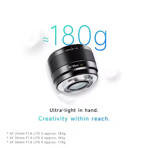 7artisans AF 25mm 35mm 50mm F1.8 APS-C AutoFocus Large Aperture Prime Lens LITE Series for Sony E A7
