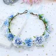 Fashion Women Rattan Wreath Headband Headdress Manual Flower crown Garland Halo Rose wedding Hairban