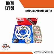 Y15 / FZ150 428 RKM Sprocket Set / Sprocket set RKM Termasuk Rantai 428-12z / Sprocket set with chain 428-12Z