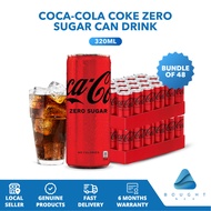 [Bundle of 48] Coca-Cola Coke Zero Sugar Can Drink 320ml – No Calories, Refreshing Cold Soft Drinks