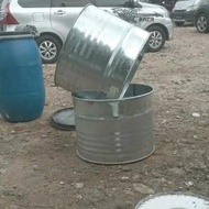 Tong Tempat Sampah Galvanis 100 Liter Drum Air Kaleng Bekas Minyak Tanah 100 L