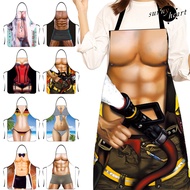 [SNNY] Funny Apron Personality Novelty Clear And Real Image Sleeveless Strap Waterproof Polyester Mu