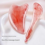 2PCs Resin Facial Massager Set Face Gua Sha Borad & Stick Slimming Face Lifting Tool for Anti Ageing