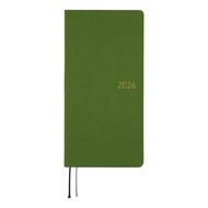 Hobonichi Techo 2026 MEGA Weeks - Antique Green, Weekly Planner, Vertical Slim, 219 Pages